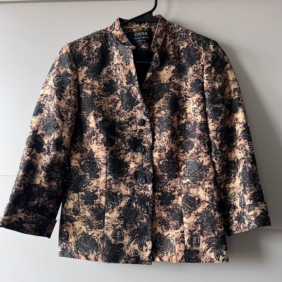 Dana Buchman Jackets & Blazers - Dana Buchman Petite Women's‎ Blazer Jacket Floral Print Linen Blend